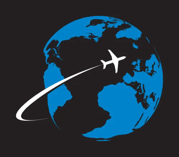 Abimotiv mit Flugzeug und Weltkugel